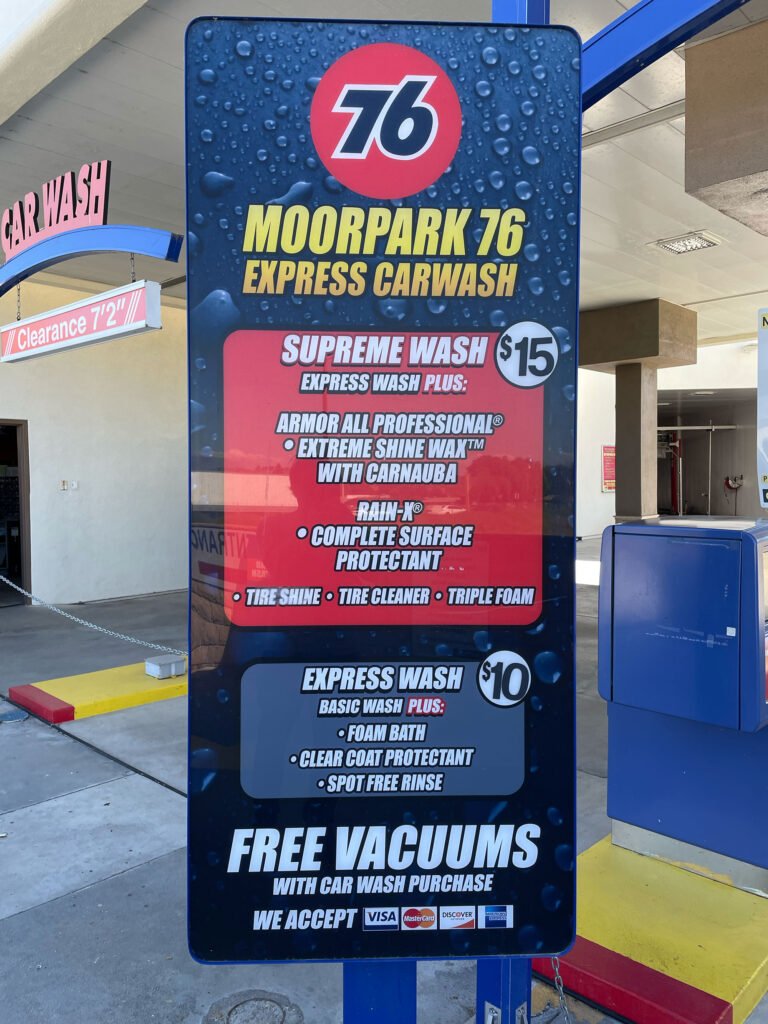 Automatic car wash tunnel at Moorpark Express Wash